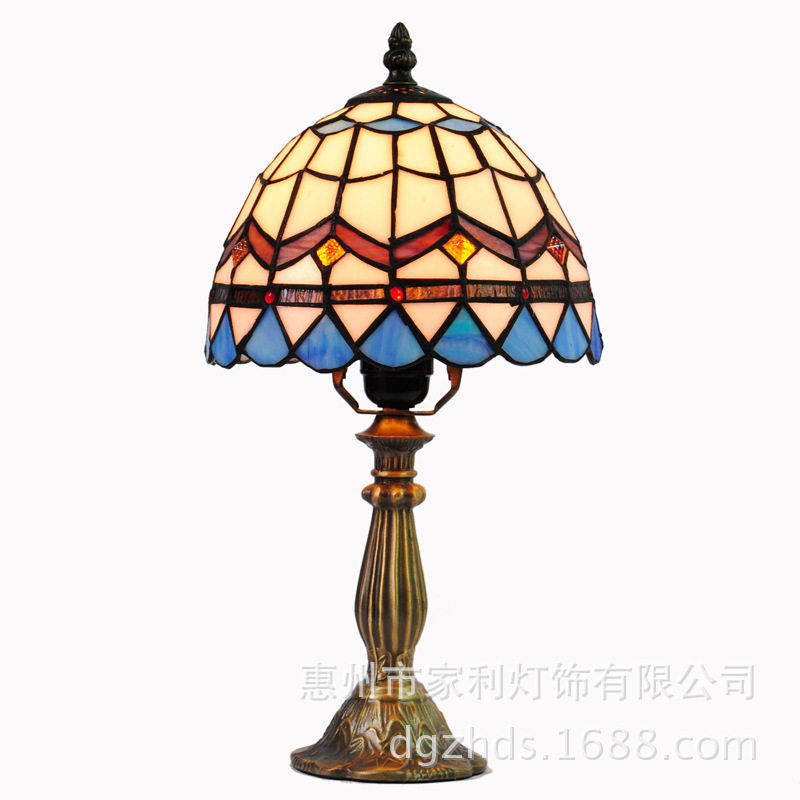 欧式手工彩玻台灯书房床头装饰