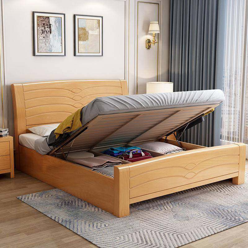 1榉木实木床无品牌/现代简约双人.经8米济1型主卧.5高箱储物家具