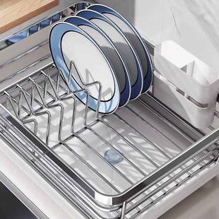 锈304不钢碗盘沥水架厨水房置物架槽放碗筷沥水ltao77J5篮面碗台