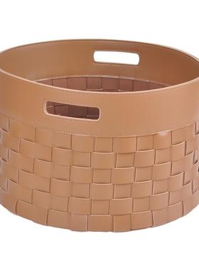 样板房手工编GAJ儿织收纳篮筐置物拍摄摄筐影道具软装客厅童房间