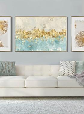 端简轻奢美式BCW装饰画法式抽高画象沙发组合画跳舞的约星星三联