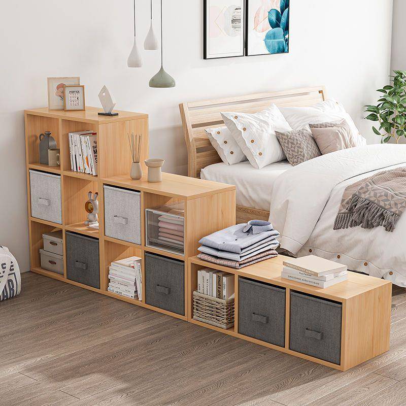 书架置物架落地仿实木格子柜隔断阳台储物收儿童柜ILO玩具纳矮柜