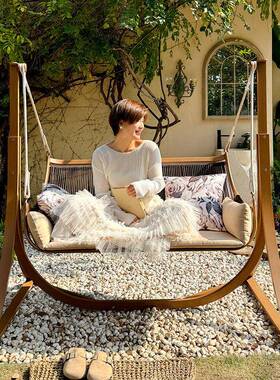 户椅外人花园秋千家用户外41643摇椅阳台双吊篮单摇篮吊吊床庭院