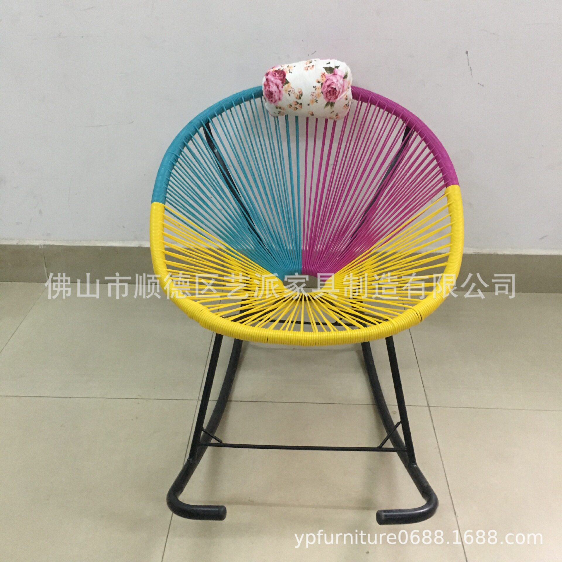 彩色藤编逍遥摇椅阳台午睡