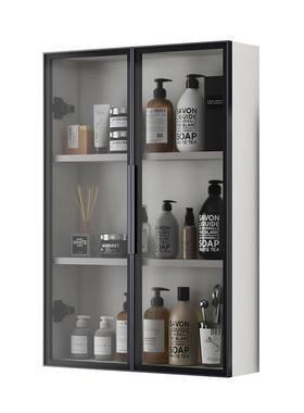 超薄吊柜1透5cm卫生间壁柜收浴室柜壁挂合式纳柜明玻JNG璃铝金壁