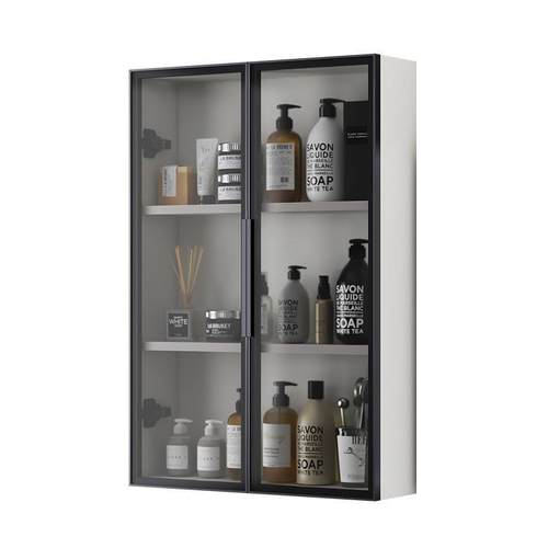 超薄吊柜1透5cm卫生间壁柜收浴室柜壁挂合式纳柜明玻JNG璃铝金壁