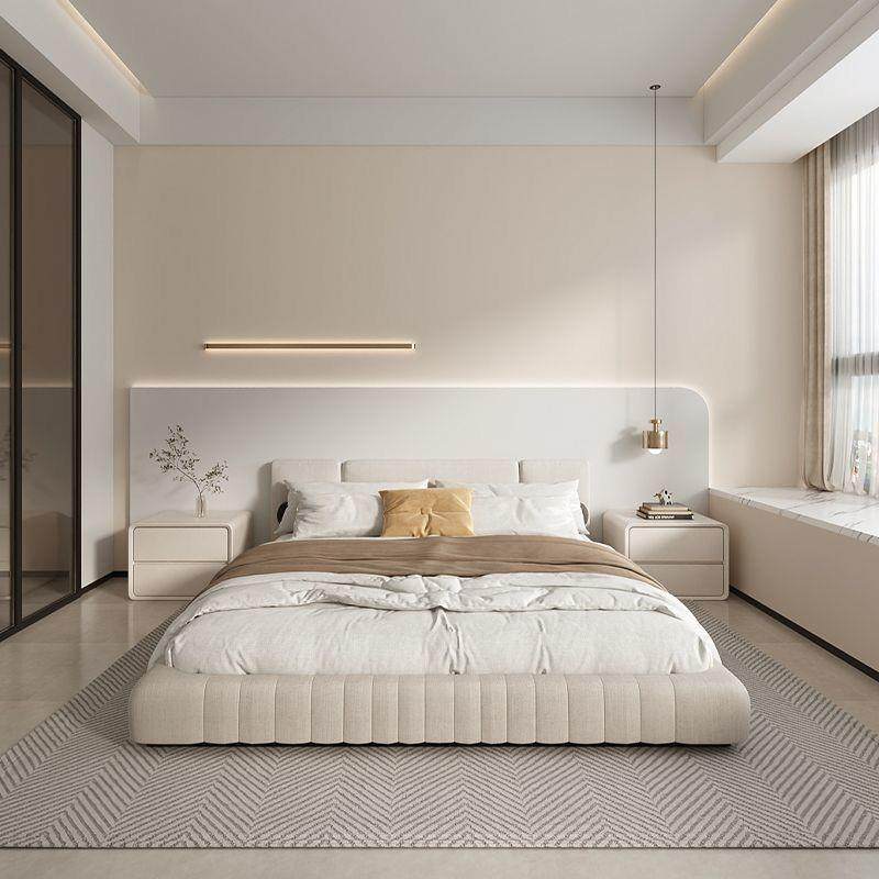 多功能实奶油风小型床头柜卧室简约木BNW意极简轻奢感收纳工创厂