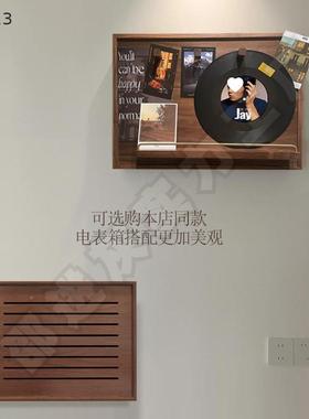 黑胡桃实木弱电遮挡装饰盖画板电RGK表箱多媒体网箱线盒遮挡箱免