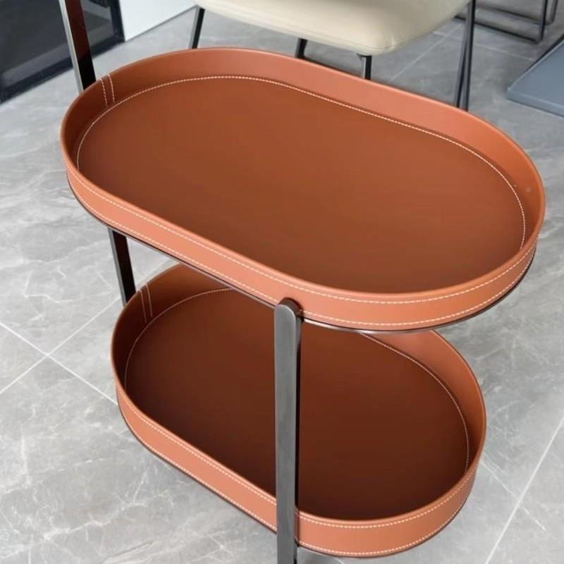 家用奢移动厅沙发边65557506几马鞍客置物架床头柜带轮小推车皮轻