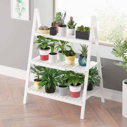 折叠木花阳台多肉PYV质实木架子花多层室内客厅落地式架植物花盆