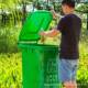 240L加18165强筋挂车垃户带圾桶环卫街道乡村外方形带式 盖轮推拉