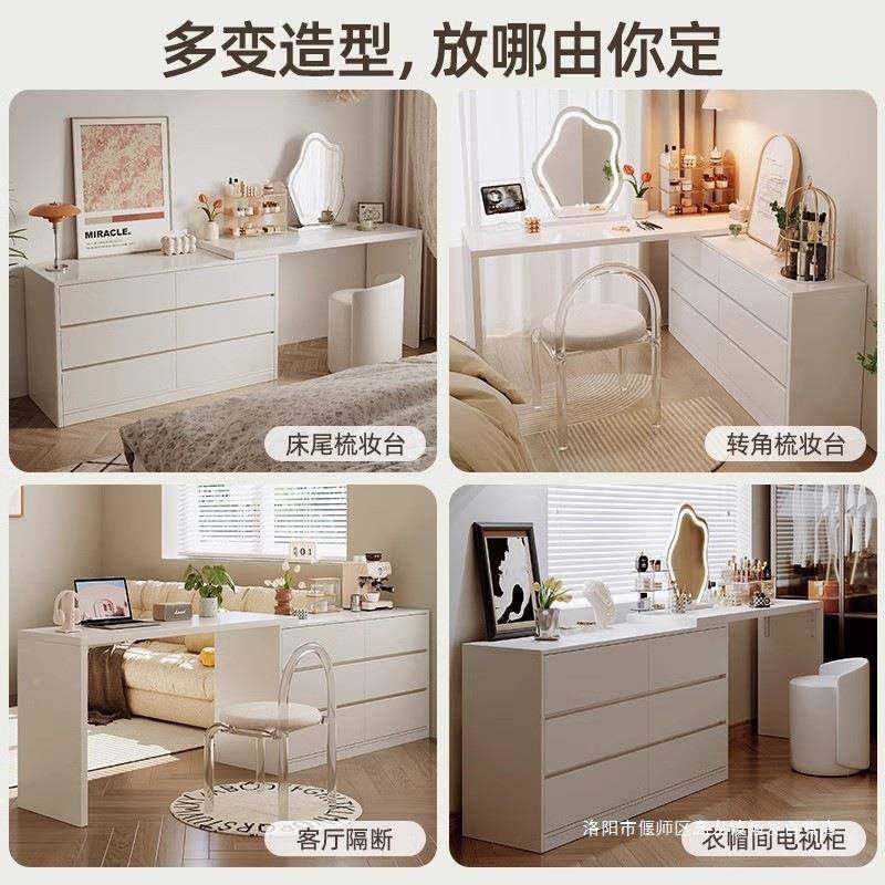 超无品牌/薄极窄梳妆台柜一体3斗0m现代卧简约化妆桌床尾室置c物
