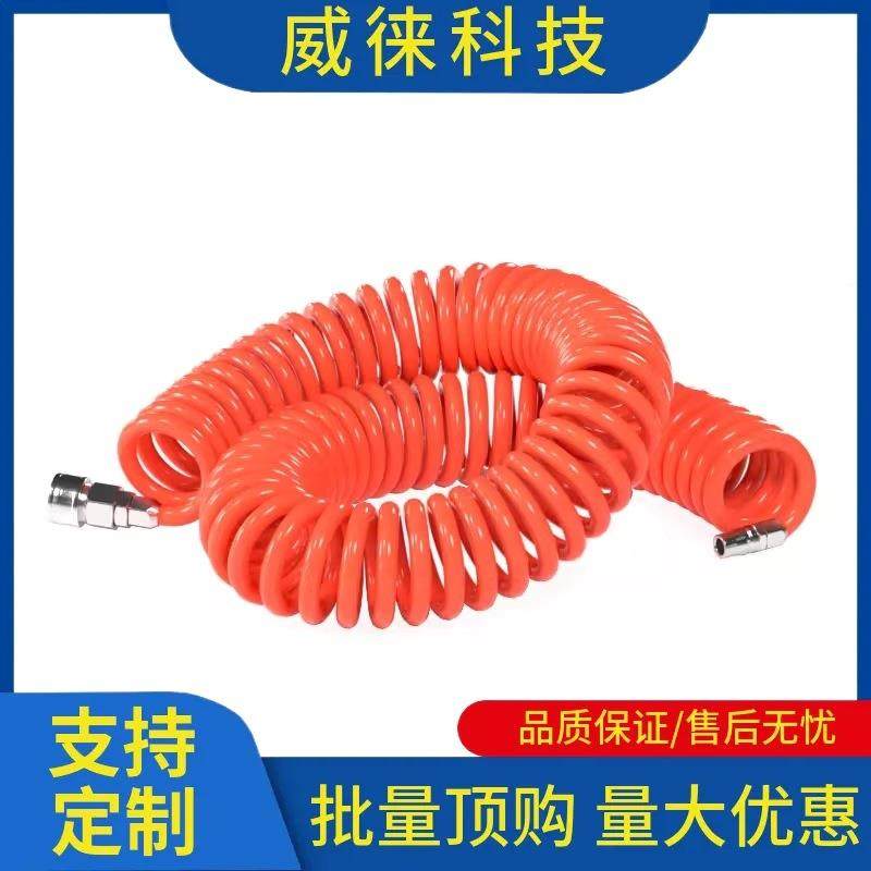 议~PU动弹簧缩气管软管伸螺无品牌/旋风管压空压机气管高8/10mm气