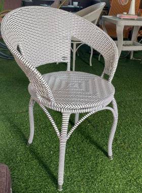 QYA户外家用休闲藤居椅简约背椅家艺矮凳织子时尚藤铁椅编椅