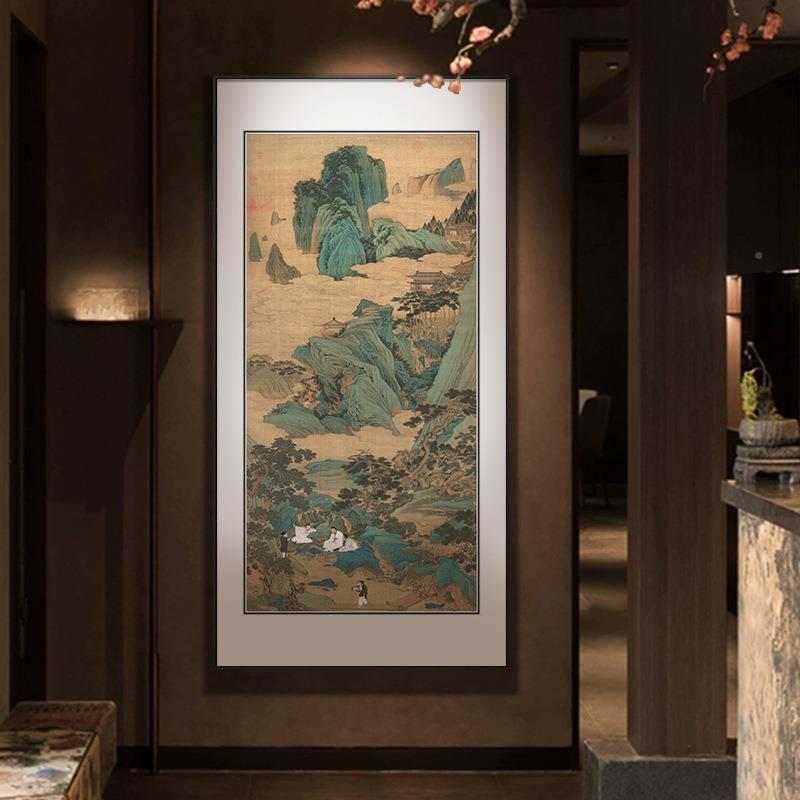 溪代真赏图国画山饰水画宋美学挂QY明-唐画新中式山入户玄关装画