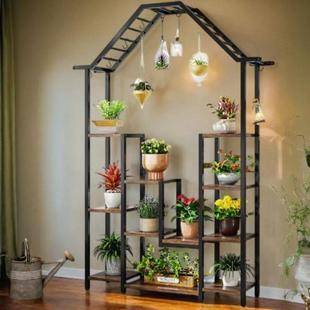 简约铁多层花架台绿萝吊兰阳花架室子地面客厅内落艺地ZGQ花盆架