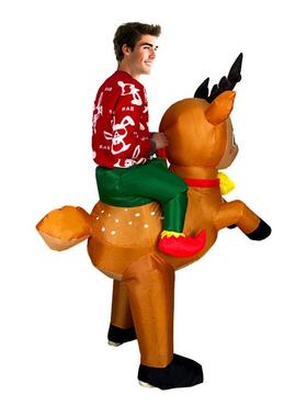 圣诞鹿节表对演服装麋鹿IIK充气服聚会派卡通骑行人偶服