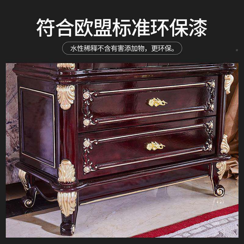 欧式实木视柜大理面茶几套美式家电石具小户型地柜ALO酒柜装组合H