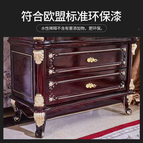 欧式实木视柜大理面茶几套美式家电石具小户型地柜ALO酒柜装组合H
