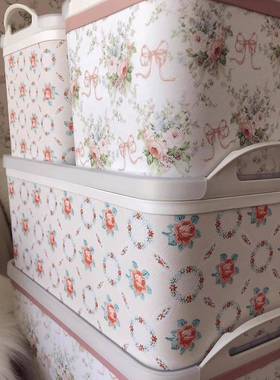 韩式分具花格整玫瑰大号衣服KRP理箱桌面玩储物箱子收纳筐家用