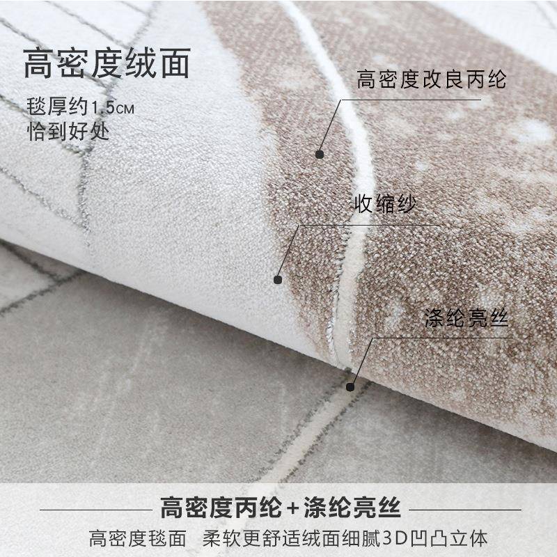 沙客厅茶地毯抽象轻奢现代简几毯长方形书房发约床边卧D布兰卡室