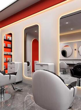 美台发能镜子F97769MM发廊落地理发店镜网红带灯L墙ED单面发光挂