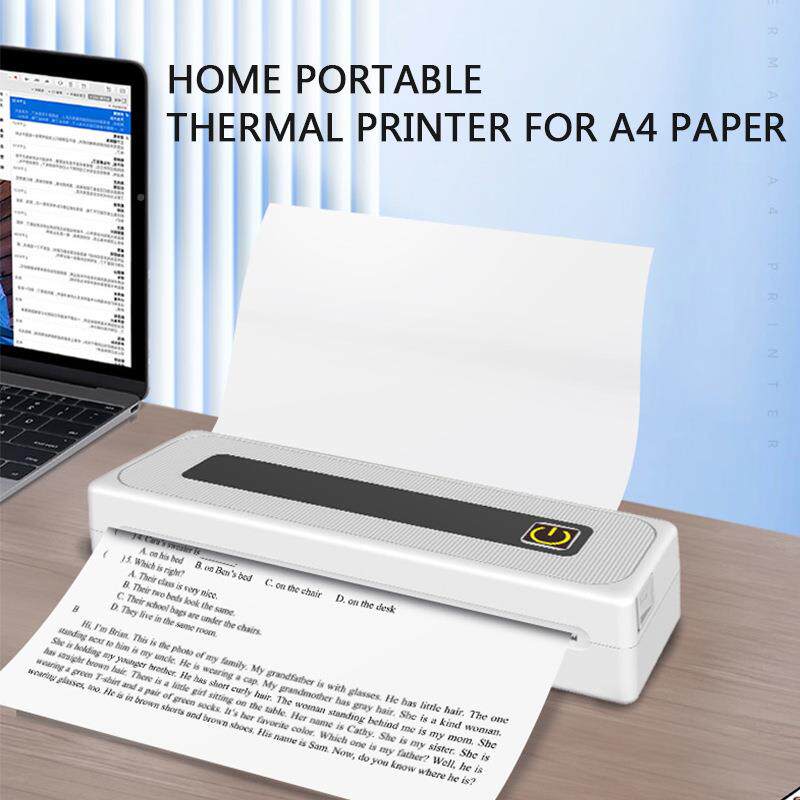 A4便机携式热敏打机可连手办小型学习印迷你家白色【含用无线错题