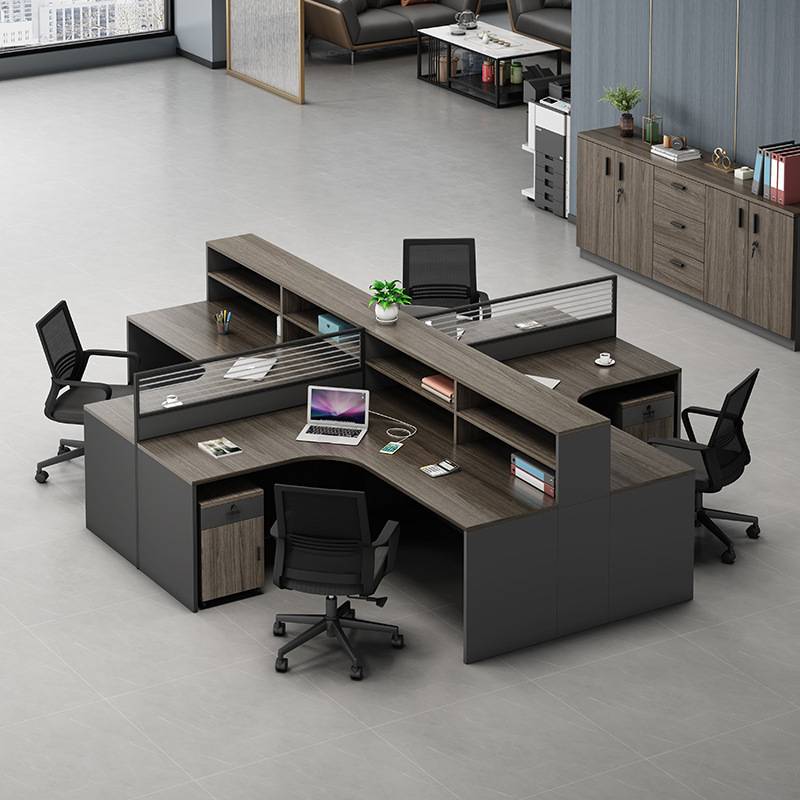 财务办公桌员工桌椅组合公司4人位6双人简约办公桌子办公室职员桌