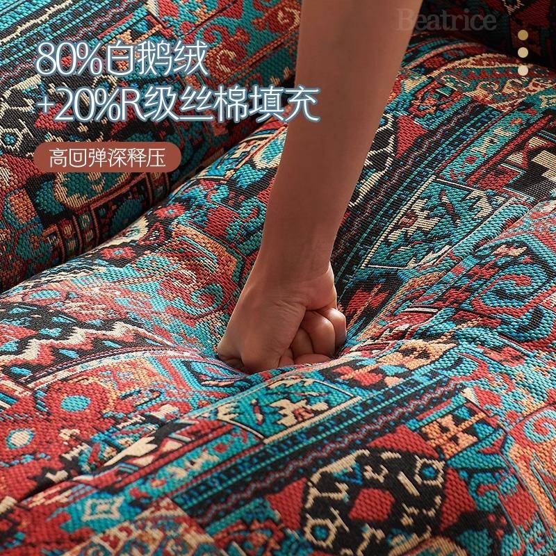 中古人沙发泽单西岛椅复古设计师布艺实木厅72496客休闲风懒人沙