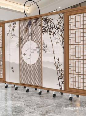 新移中式屏风隔断客厅办公酒店入门遮挡折叠动饭店XNH包室复古高