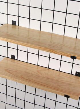 书架上墙置物架承重力强实木一字空隔板TFW悬搁厂板挂墙木板上厨