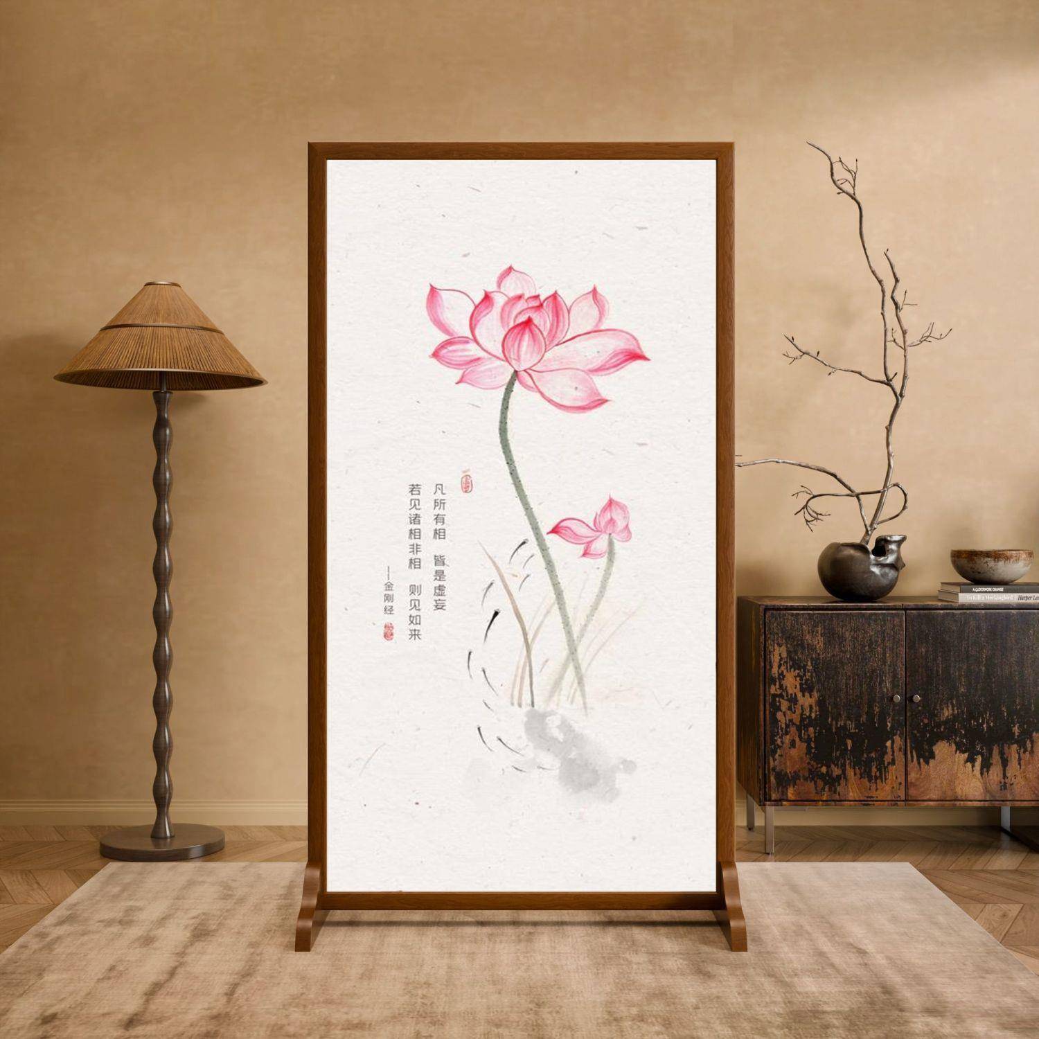 中式屏风断客厅室家用卧室遮ECM挡床书房竹子边家居茶座隔屏隔断