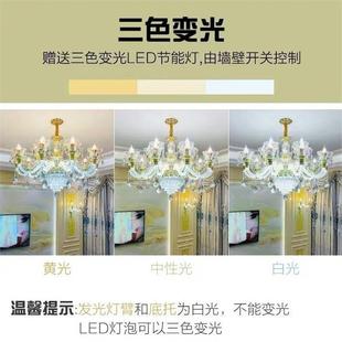 欧式 灯蜡客厅餐厅卧室别墅家用成套灯WIT2025新网吊红烛灯 水晶款