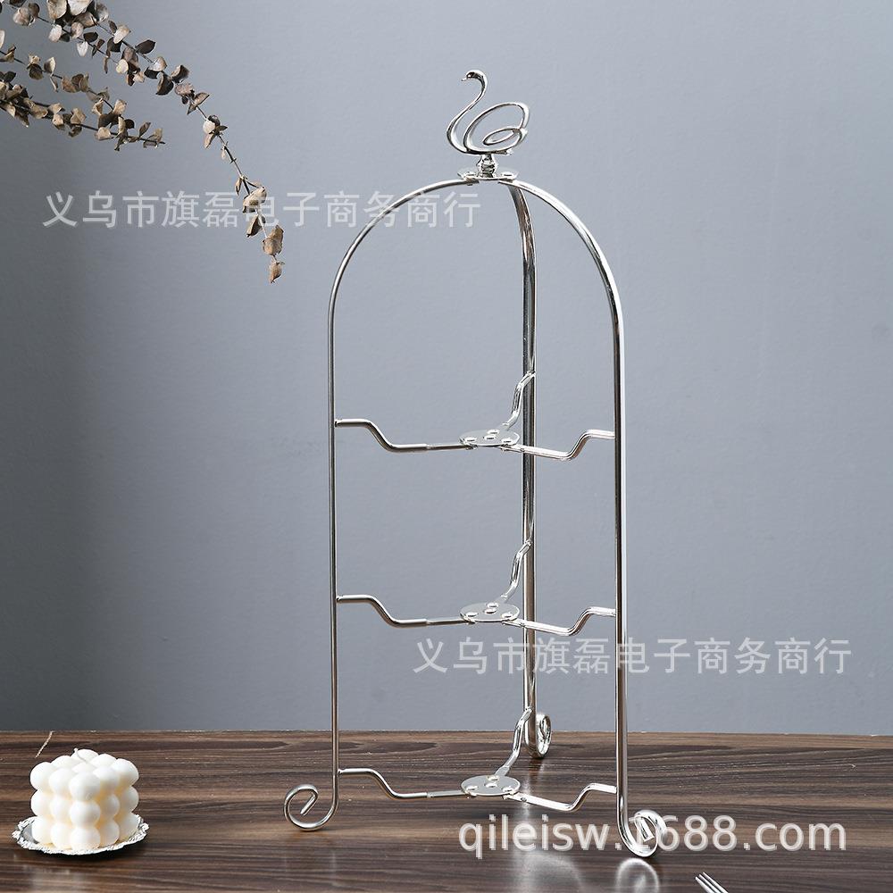 多欧式层甜品台天鹅两层盘三层蛋糕厅XWW家居点心餐水果下午茶托
