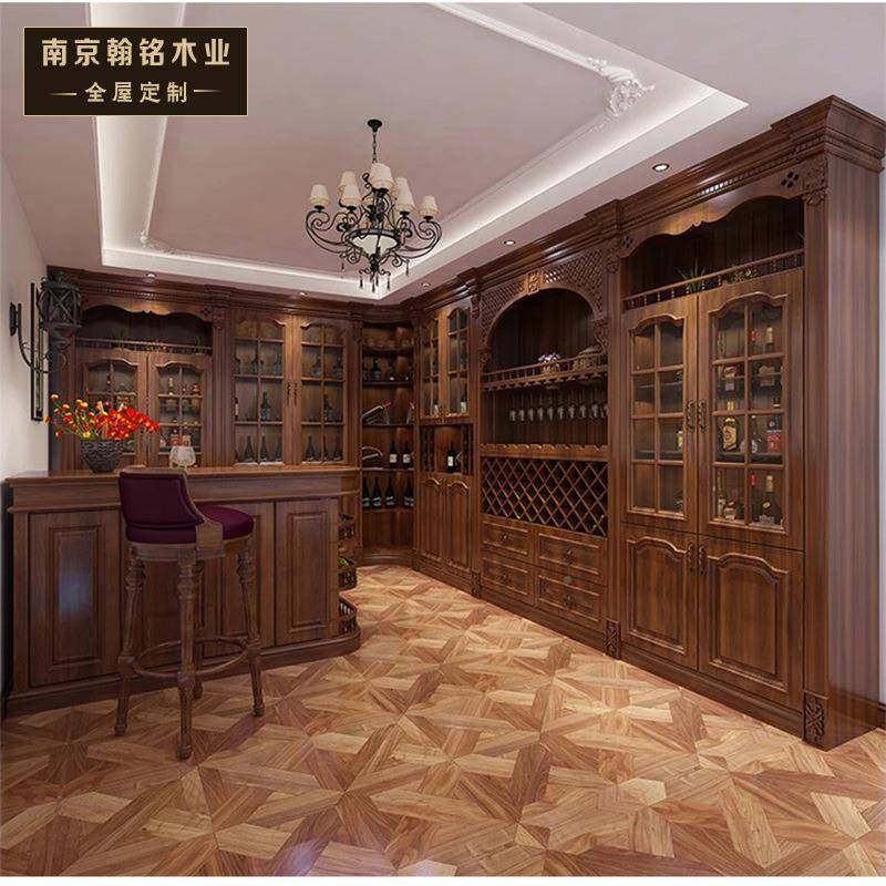 南京酒窖定制工厂实做欧式法式整体酒整柜全木OWL定套餐厅餐边柜