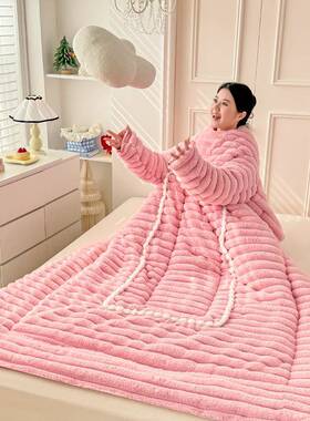 带天办冬公室可穿抱VBS枕懒人被子穿在身上的被子车载两用午睡毛