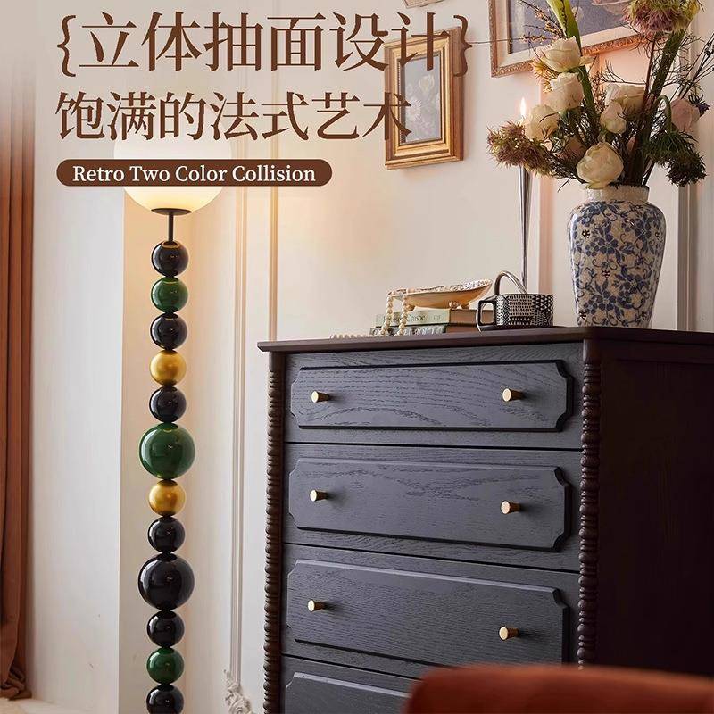 法式复实古木斗柜YS-804美式小户型卧室四纳储物柜床尾置物玄关八