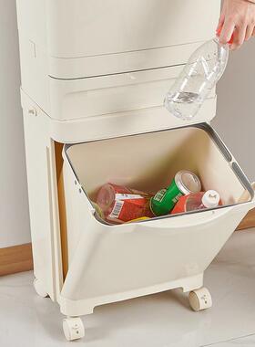 厨余用家用湿带盖2025新款干GSU量分离分类脚踏双层专大容厨房垃