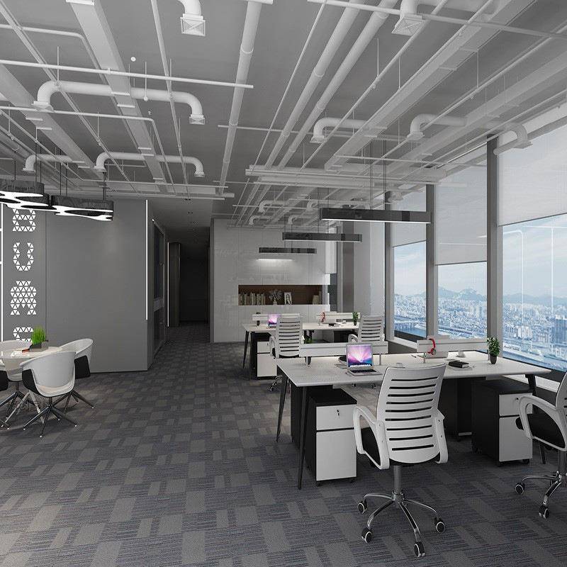 RPU办公具办简公约现代员工桌板式职员桌4人位组合屏风家隔断桌卡