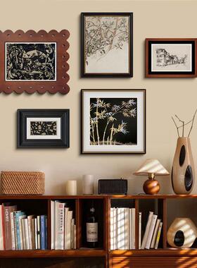 中古老钱风复抽艺术客厅玄装饰画法式古小QNF众卧象室关组合挂画