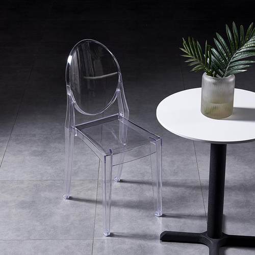7T塑料餐椅PQZVC创透明椅子餐厅靠意背椅休闲亚灵克力幽椅椅妆台