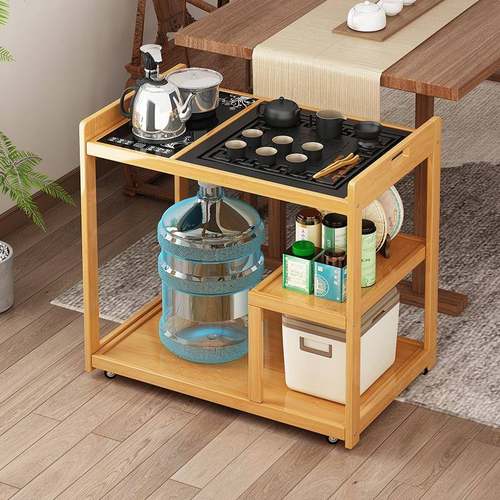 移动茶茶台家用型车客厅小户茶几非实木中式边阳台烧水壶无品牌/