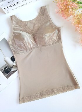 大码保暖背心女士磨毛打底内搭2024G秋冬款舒适贴身防寒无钢圈文