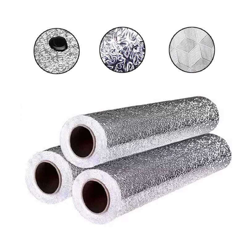 厨房家用防油贴纸防火耐高温橱柜防水防潮自粘灶台锡纸加厚铝箔纸