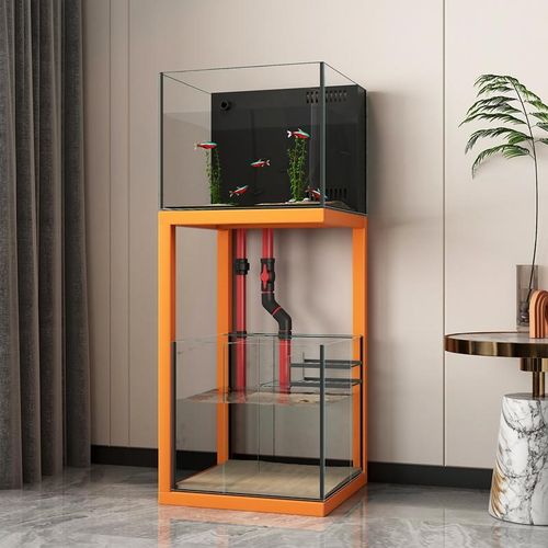 三条腿鱼缸专用架子简约双层底座金属不锈钢鱼缸底座客厅底柜水族