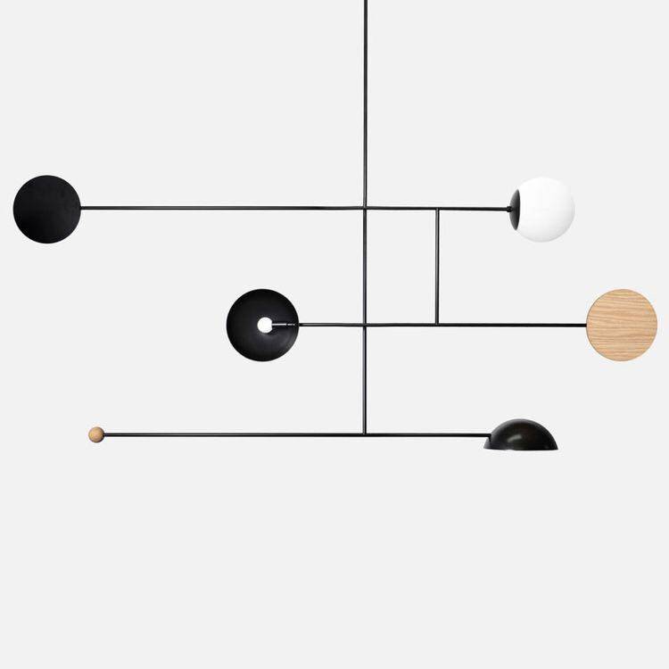 现代极简几何长条形饭厅咖啡厅吊灯办公室样板间展厅铁艺北欧吊灯