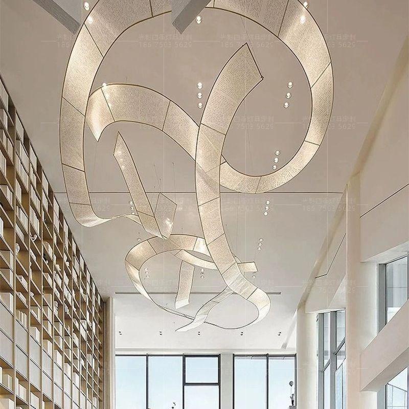 定制艺术玻璃中式水晶瓦片灯酒店展厅大型工程沙盘大堂售楼部吊灯