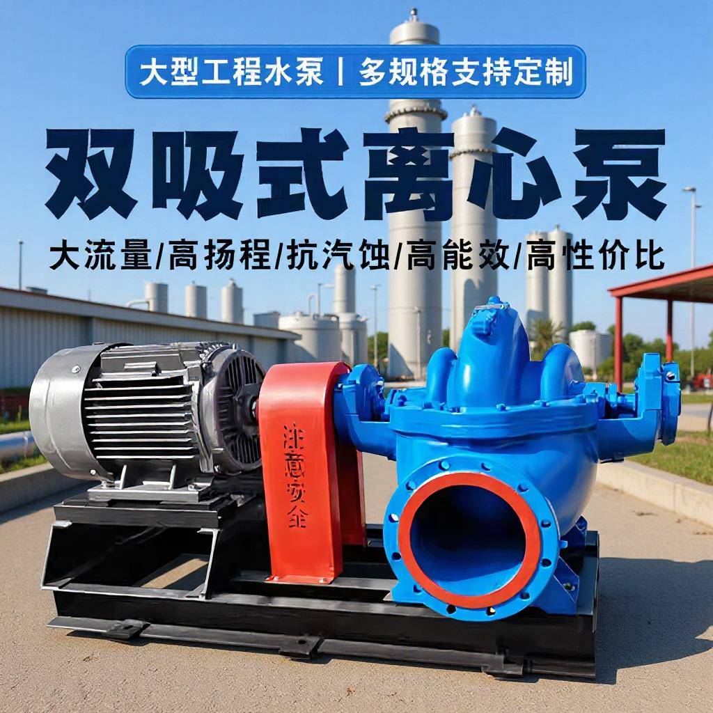 双吸离心泵大流量380v中开大功率离心泵柴油机抽水高扬程支持出口