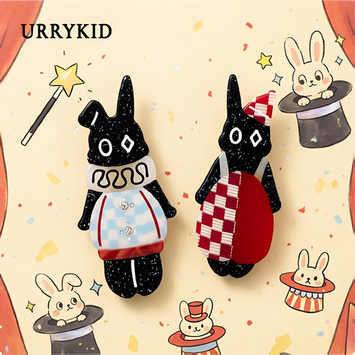URRYKID原创设计【森林奇遇】兔子魔法师发夹 醋酸材质侧边刘海夹