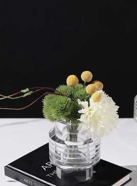 现代简约水晶花器样板房客厅茶几床头柜卧室餐桌氛围感软装摆件